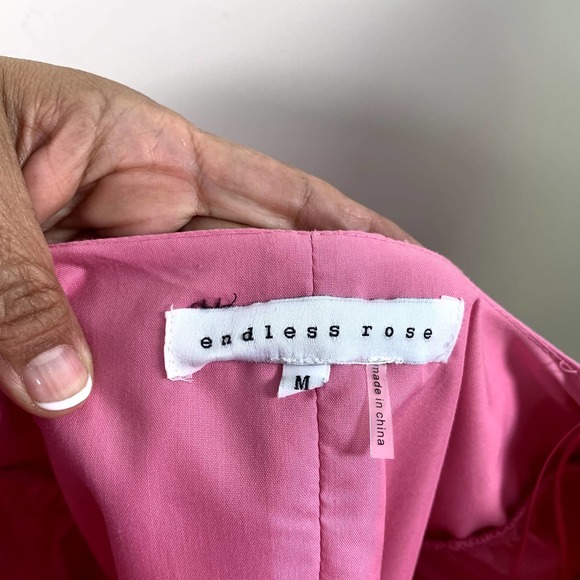 Endless Rose‎ Barbie Core Fuchsia Pink Puff Sleeve Blouse Sz M - Picture 3 of 6